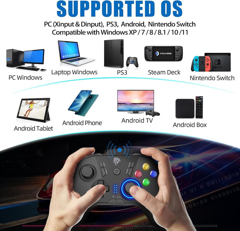 PCゲーム用無線コントローラー マクロキー・プログラム編集機能搭載 2.4Gワイヤレス HD振動 日本ALPSスティック 低遅延 (ブラック)