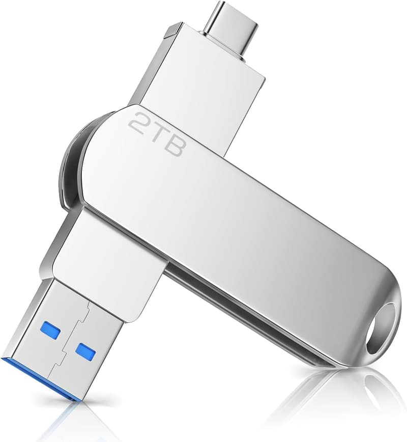 【USBメモリ 2TB】 合金製・防水防塵・Type-C対応 360度回転