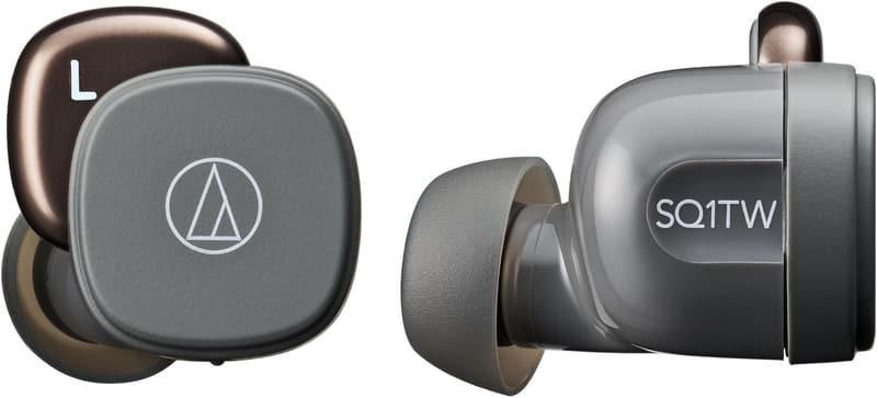 小型軽量ワイヤレスイヤホン（Bluetooth）急速充電・サスティナブル ATH-SQ1TW ストーンブラック