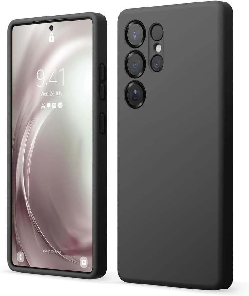 Galaxy S25 Ultra対応 シリコンケース ブラック | 耐衝撃・指紋防止・シンプルデザイン