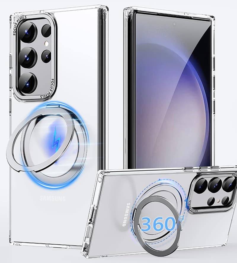 Galaxy S23 Ultra対応 Magsafe対応 360°回転耐衝撃スマホケース
