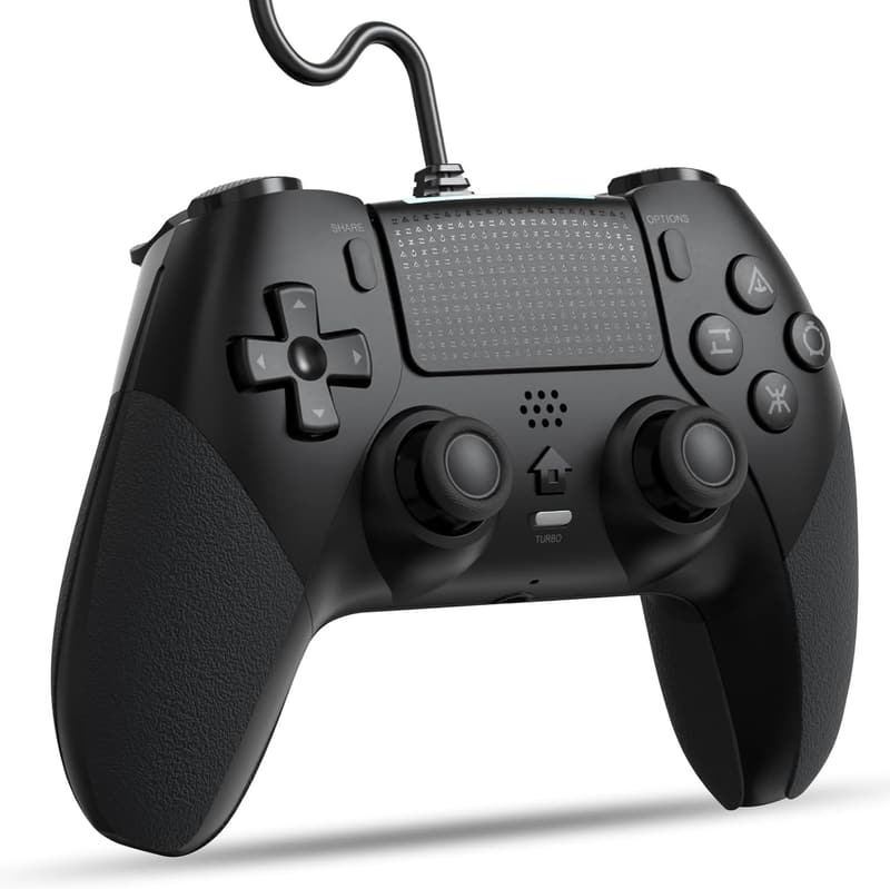 ゲームパッド 有線コントローラー 背面ボタン付き P4対応 USB接続 日本語取扱説明書付 ブラック