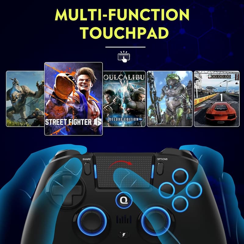 PS4・PS3・PC対応ホールエフェクトジョイスティックコントローラー（マクロ・連射・振動機能付き）