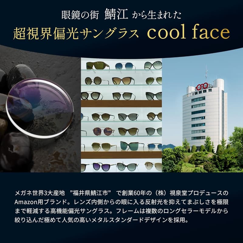 釣り用偏光サングラス メンズ 超軽量メタルフレーム【冒険王】