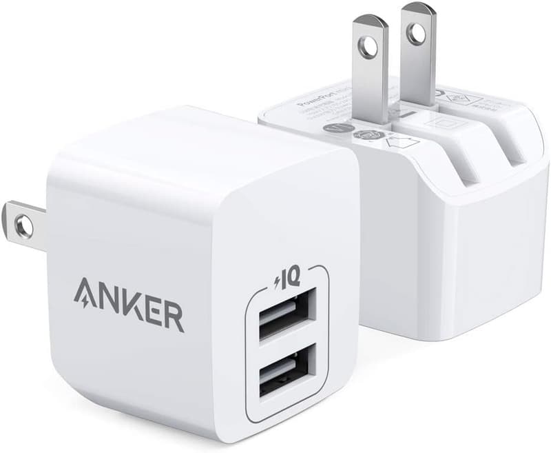 Anker PowerPort mini USB充電器 12W 2ポート（折りたたみ式プラグ/PowerIQ）ホワイト