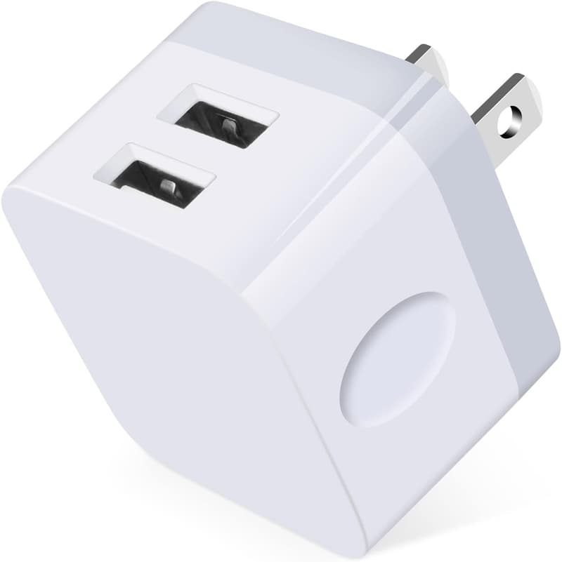 PSE認証 USB充電器 2ポート 12W 軽量コンパクト スマホ対応 ホワイト