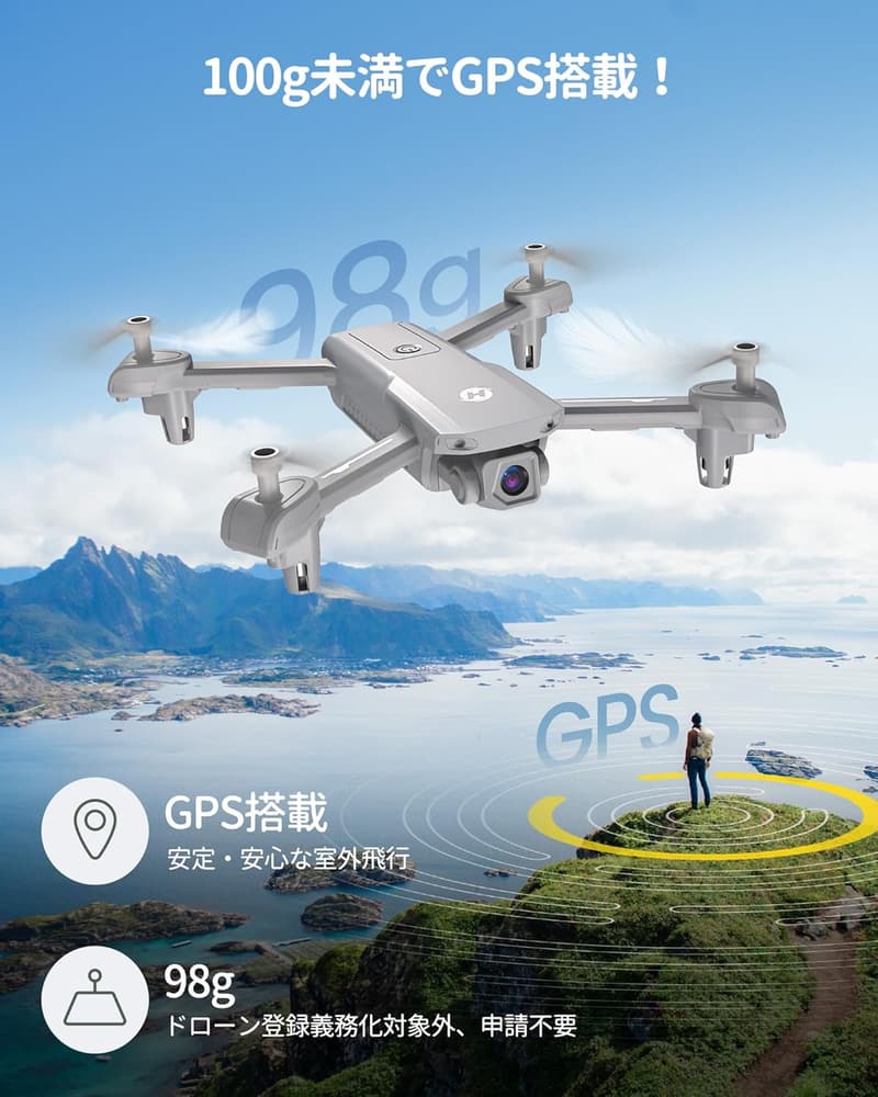 誕生日ギフト 小型GPSドローン 1080Pカメラ＆収納ケース付き HS155