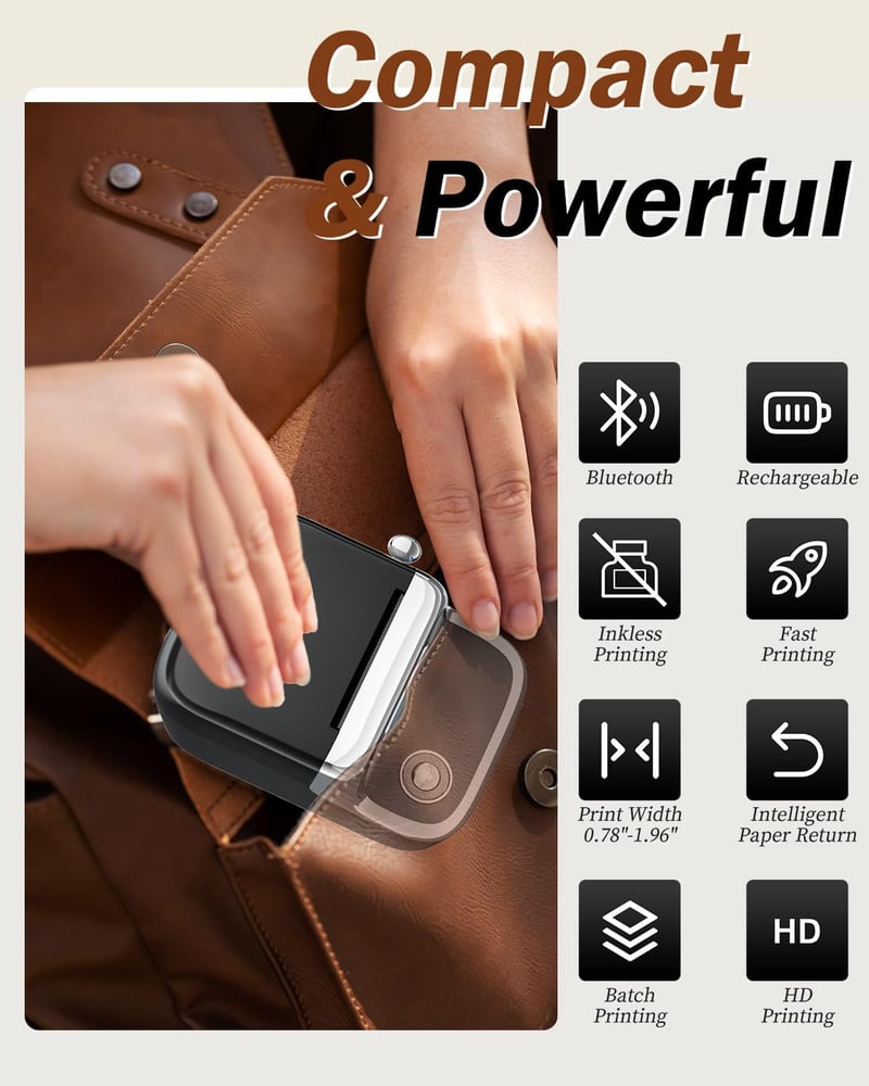 Phomemo M150 感熱ラベルプリンター スマホ・PC対応 充電式 業務用シールプリンター 日本語対応 40×30mmラベル付属