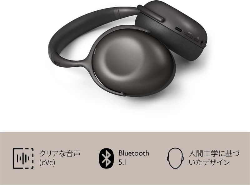 KEF Mu7 おしゃれなノイズキャンセリング ワイヤレスヘッドホン グレー