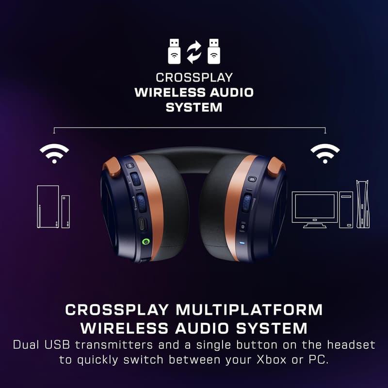 TURTLE BEACH ゲーミングヘッドセット Stealth 700 Gen 3 XB ワイヤレス 多機能 コバルト 60mmマイク AIノイズキャンセリング 80時間持続【保証2年】