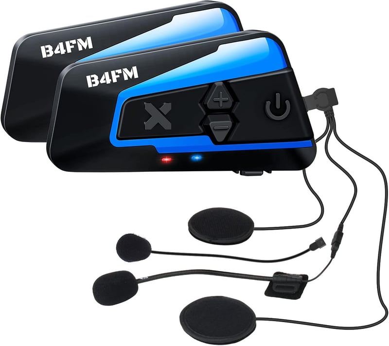 バイク用インカム 無線機 10人同時通話 Bluetooth接続 IP67防水 2機セット LX-B4FM