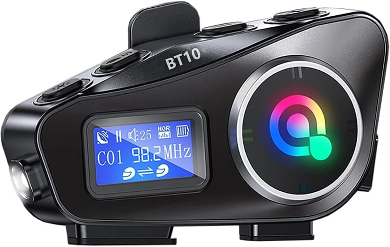 バイク用 Bluetooth 5.3 インカム イヤフォン OLEDディスプレイ搭載 CVC8.0ノイズキャンセリング 音楽共有・FMラジオ機能 IP67防水 連続使用50時間