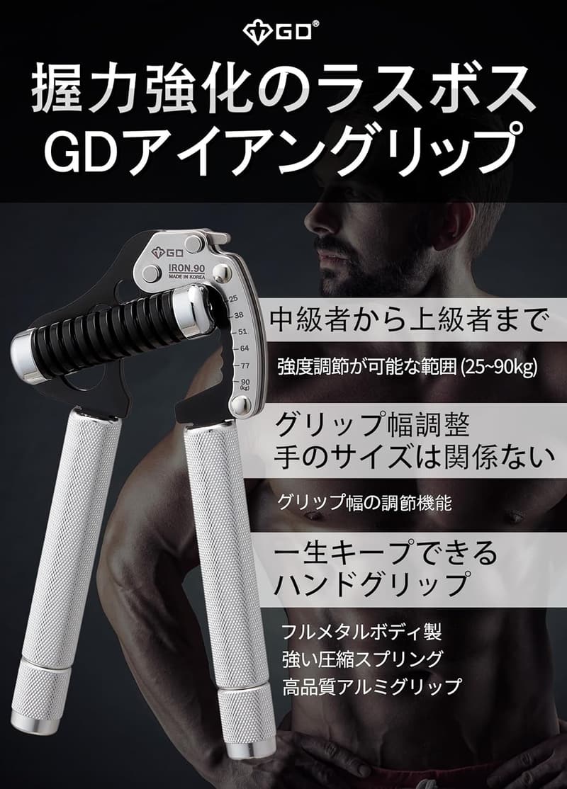 ハンドグリップ 握力トレーニング 用 負荷・幅調整可能