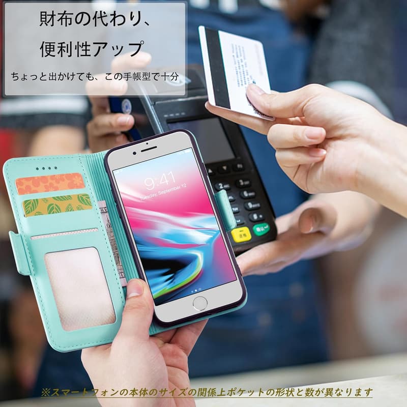Galaxy S25 手帳型ケース SIMフリー 収納カード機能付き 耐衝撃 セルリアンブルー