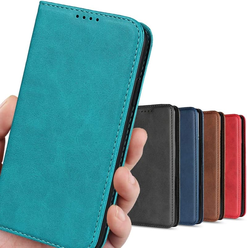 Galaxy S23 手帳型ケース 合成皮革 カード入れ スタンド機能 ターコイズ【iCoverCase】