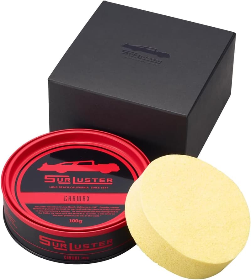 シュアラスター カーワックス SL-005 固形天然カルナバ蝋 スポンジ付き 光沢保護 すべての塗装色対応
