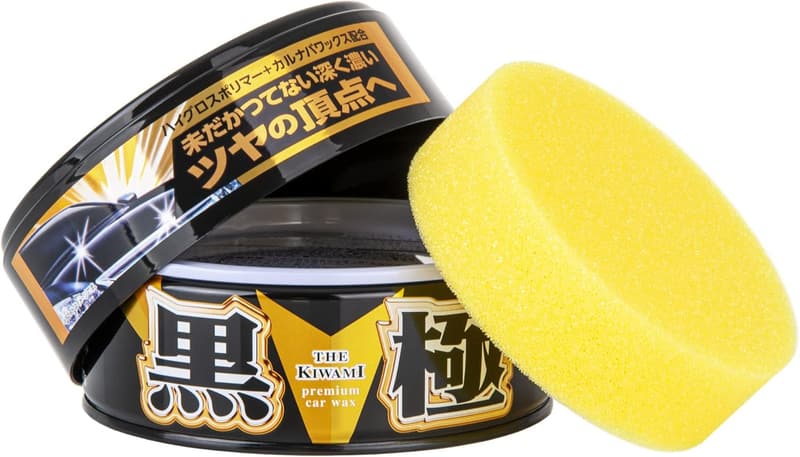 自動車用 黒の極WAX 固形 200g スポンジ付き 塗膜保護・艶出し
