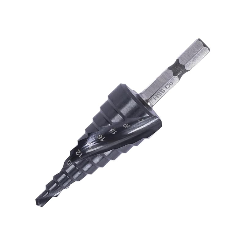 コバルトハイス鋼製 チタンコーティング ステップドリル 4-22mm (2枚刃) DIY用