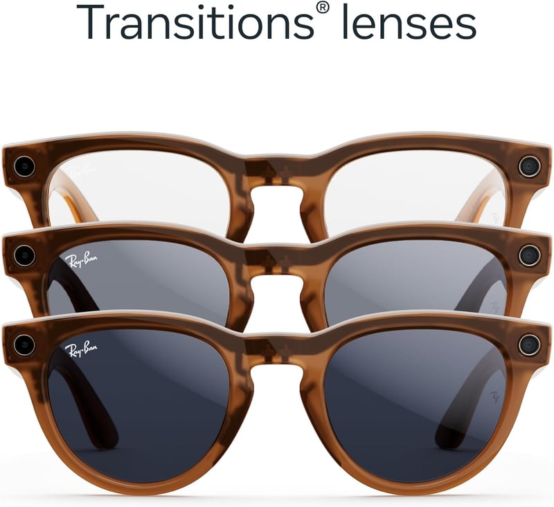 メタスマートグラス「Ray-Banウェイファーラー」シャイニーキャラメル/クリアトランジション