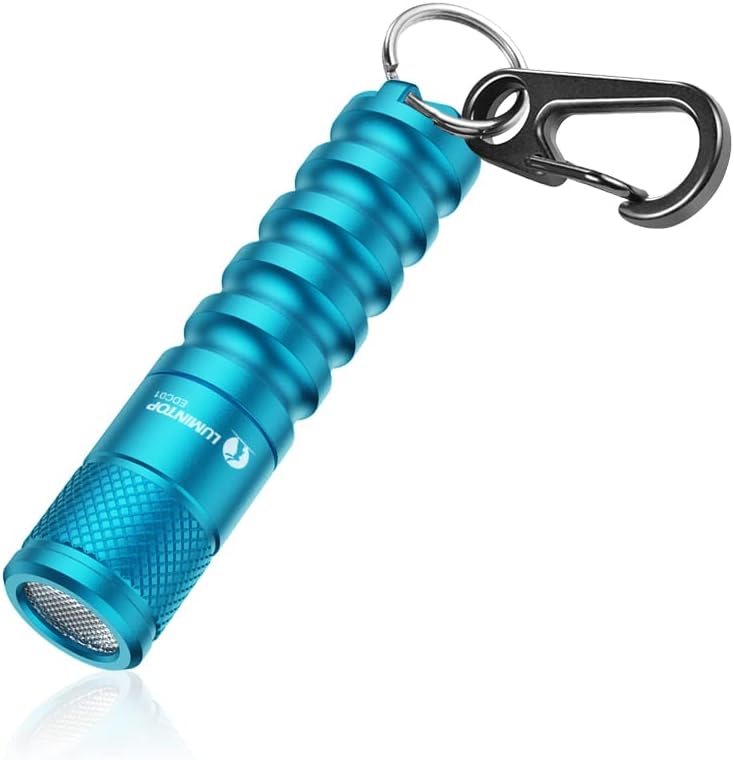 小型LED懐中電灯 EDC01blue キーホルダータイプ 最大120ルーメン IPX8防水 32時間点灯
