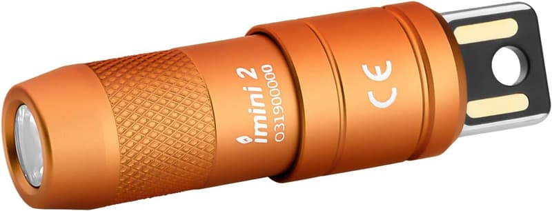 USB充電式ミニ懐中電灯 OLIGHT Imini2 50ルーメン キーホルダー型 (オレンジ)