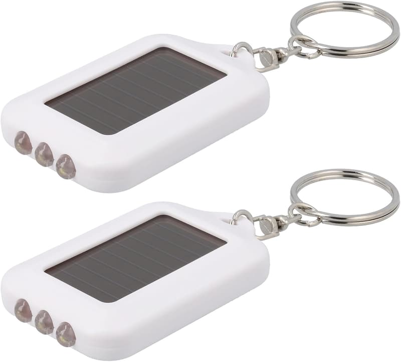 防災用ソーラーLEDキーホルダーライト 2個セット コンパクト・軽量
