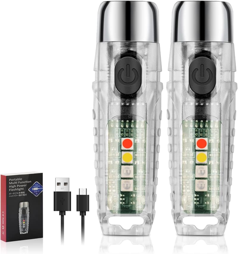 USB-C充電式ミニ懐中電灯 1.5m耐衝撃 ハンディーライト 2個セット【防災・停電対策】