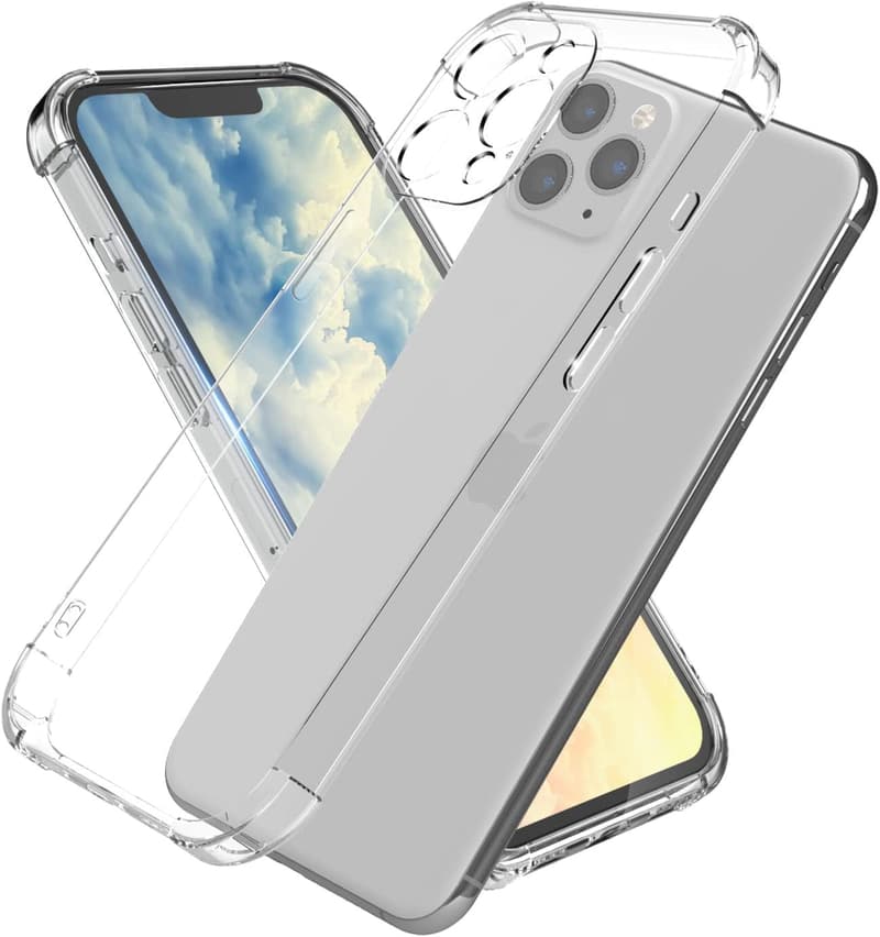 iPhone 11 Pro耐衝撃クリアケース - エアクッション構造、米軍MIL規格取得、ストラップ穴付き
