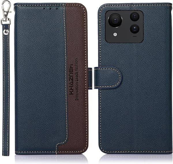 Zenfone 11 Ultra ケース 手帳型 高級PUレザー ストラップ付き RFIDブロッキング カード収納 横置きスタンド機能 ブルー