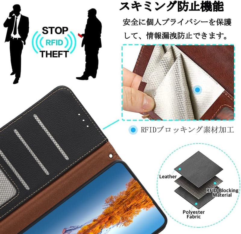 zenfone 11 ultra 本革手帳型ケース 高級シュリンクカーフレザー カード収納大容量 スピーカーホール付き ブラック