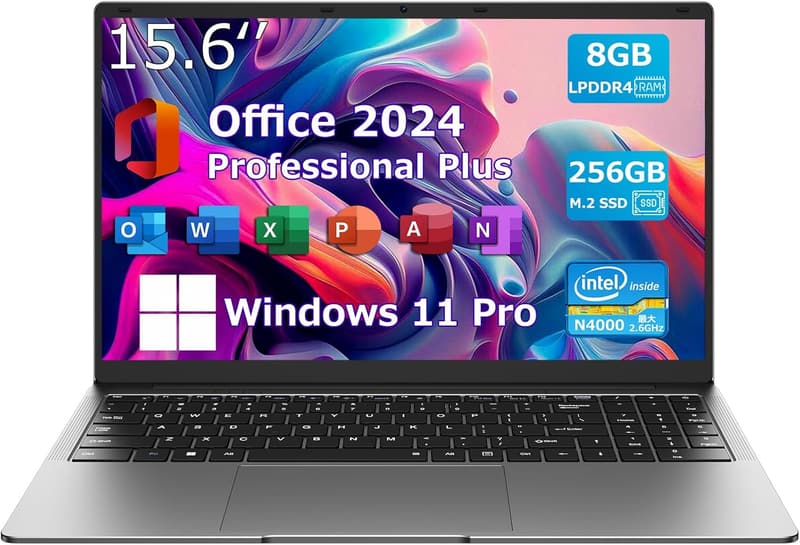 2024年モデル 薄型15.6型ノートパソコン インテルCeleron/8GB/SSD256GB/Webカメラ搭載 シルバー