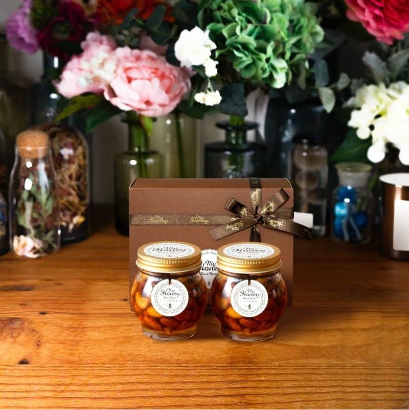 父の日ギフト MY HONEY ナッツ蜂蜜漬け L200g×2 ブラウンボックス入り