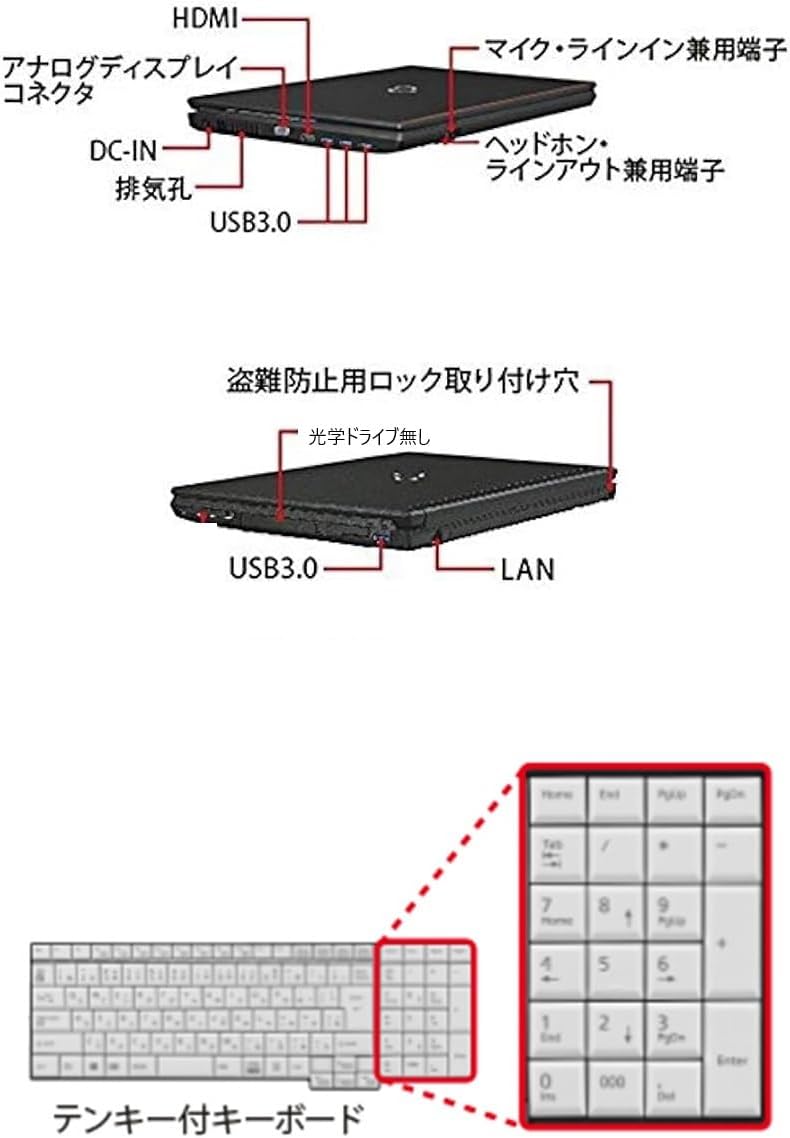 整備済品 富士通 15.6型 ノートパソコン A577/ Win11 Pro/MS Office H&B 2019 / Core i5/ 8GB/ 256GB SSD