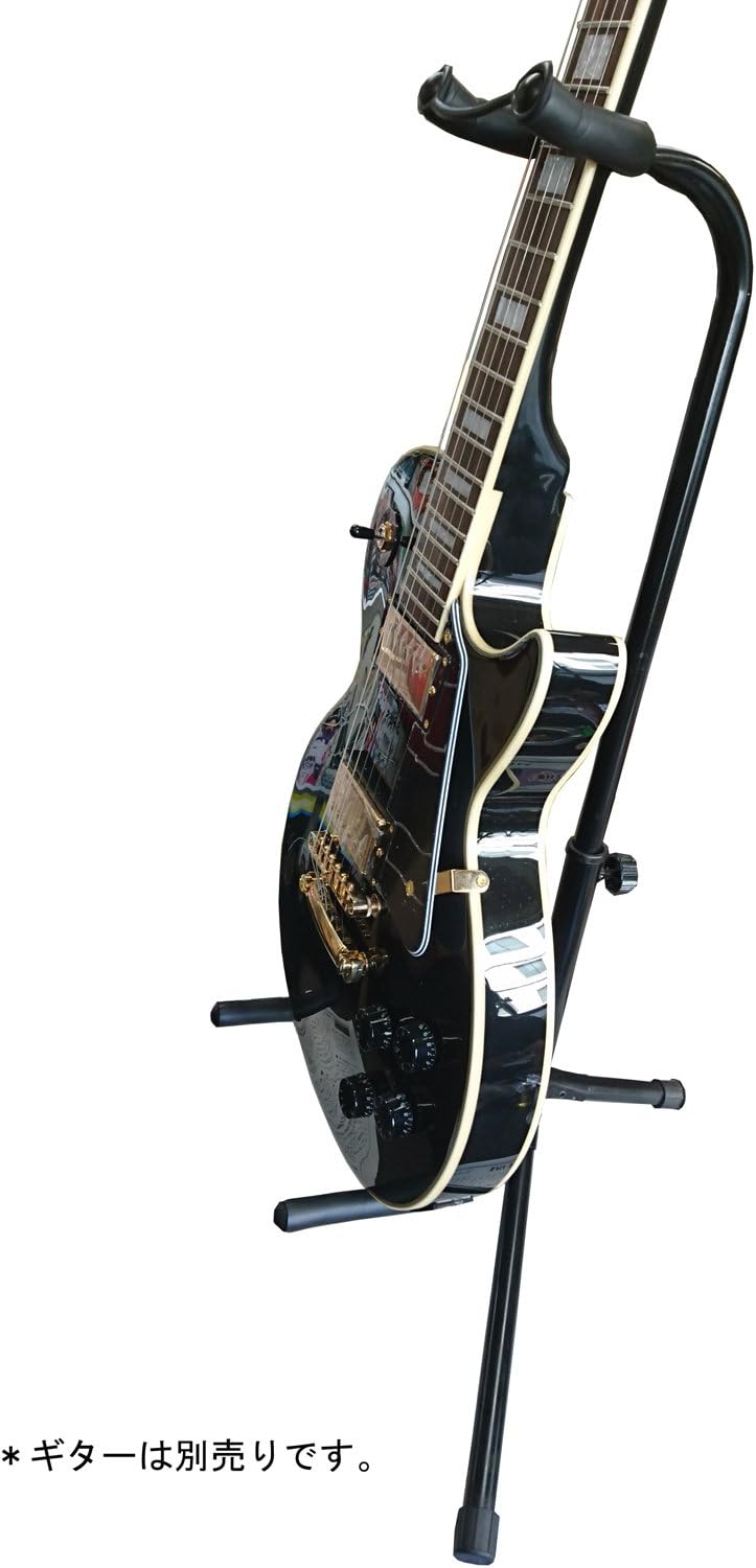 転倒防止ストッパー付き ブラック ギタースタンド ARIA GS-2003B