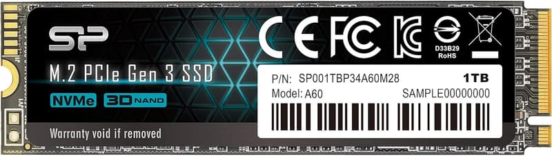 1TB M.2 NVMe SSD（PCIe 3.0×4、3D NAND、5年保証）