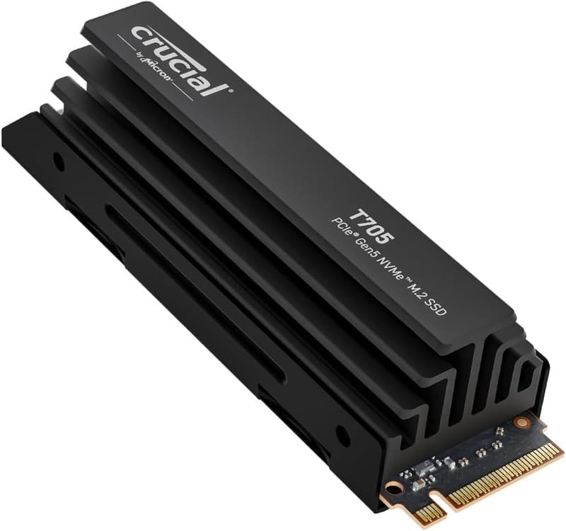 クルーシャル T705 2TB NVMe PCIe 5.0 M.2 SSD ヒートシンク付き 最大14,500MB/秒