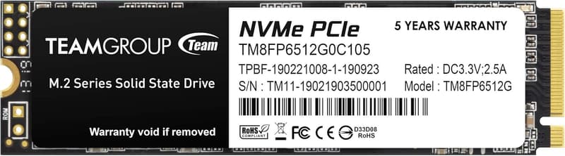 M.2 2280 NVMe SSD 512GB PCIe Gen3x4 MP33シリーズ 日本国内5年保証