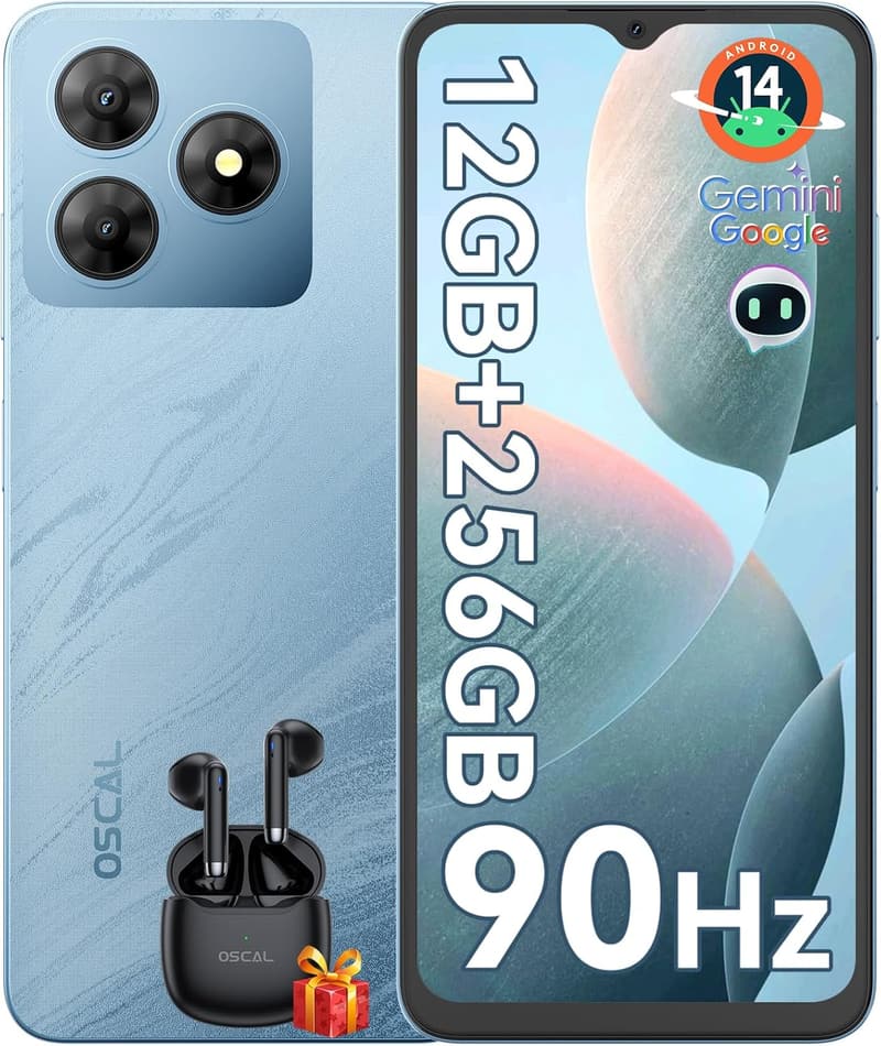 OSCAL Flat2 スマートフォン 12GB+256GB 90Hzディスプレイ 13MPカメラ 5000mAhバッテリー 4G SIMフリー