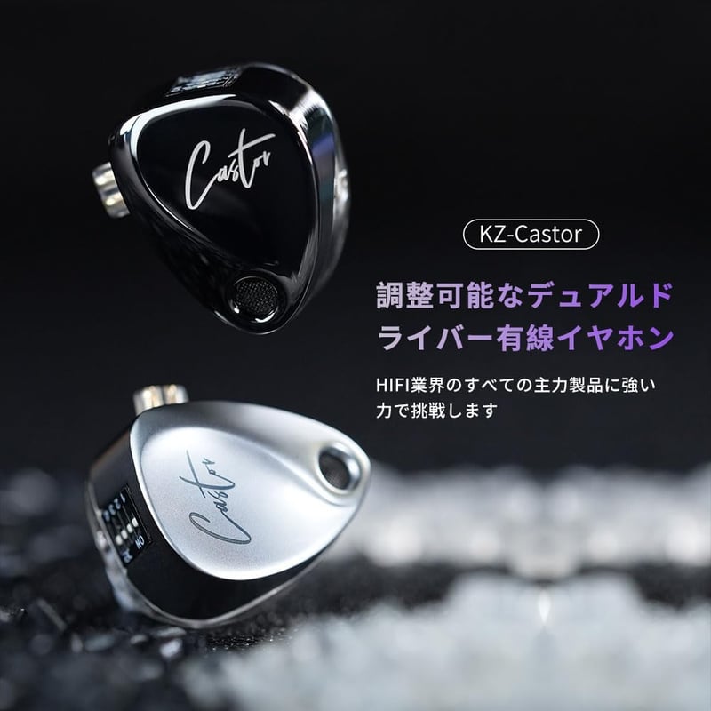 ミュージシャン向け 有線カナル型イヤホン ハイブリッド重低音 2ddチューニングスイッチ シルバー