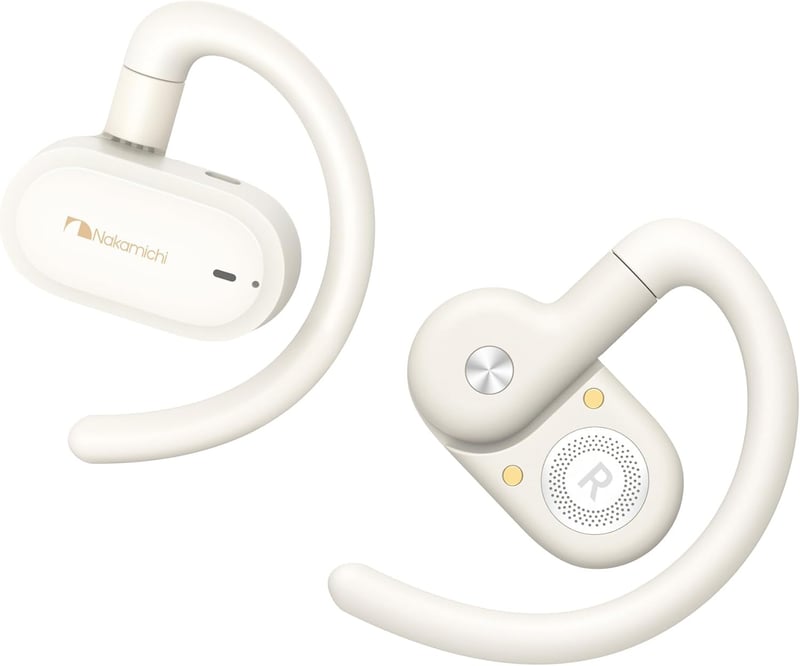 ナカミチ Bluetooth 5.4 完全ワイヤレスオープンイヤー型イヤホン Elite OWS 100 (ホワイト)