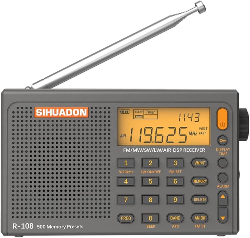 ポータブル高感度短波ラジオ（FM/AM/SW）- USB充電式 DSPレシーバー、おしゃれなアウトドア用
