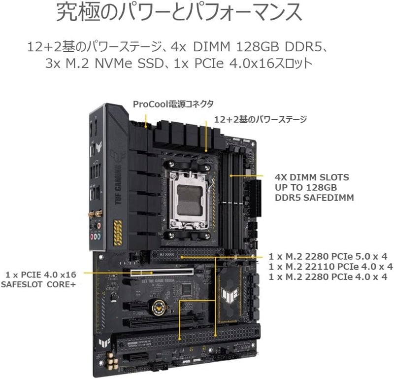 ASUS TUF GAMING B650-PLUS WIFI対応 AM5マザーボード (ATX)