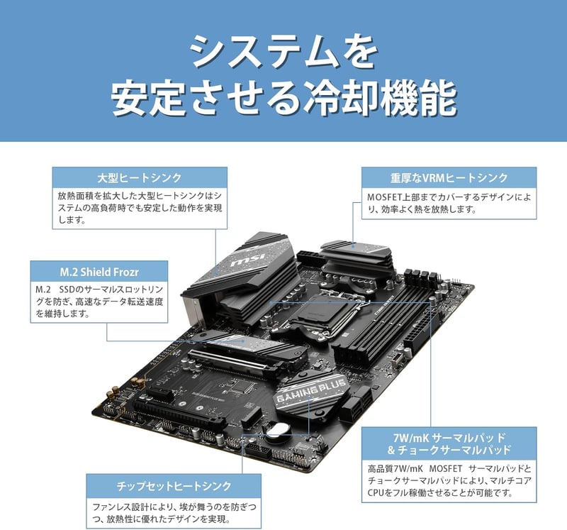 MSI B650 GAMING PLUS WIFI マザーボード ATX DDR5-7200対応 Ryzen 7000/9000シリーズ用