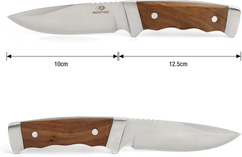 アウトドア用フルタングナイフ 天然ウッドハンドル 225mm シース付き
