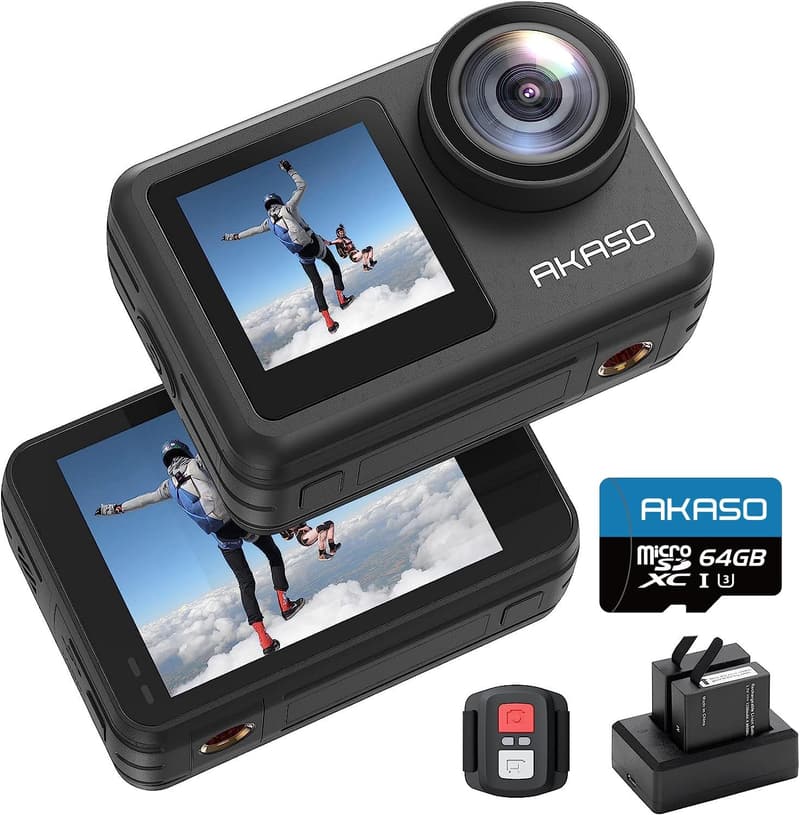 AKASO Brave 7 LE アクションカメラ 4K/20MP 防水ケース付属 64GBメモリカード付 六軸手ぶれ補正