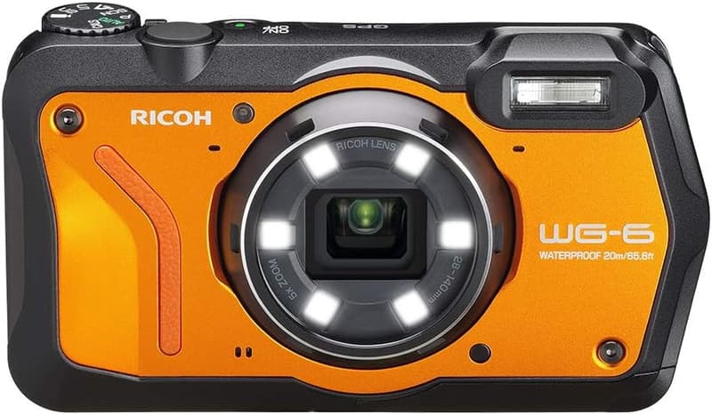 RICOH WG-6 オレンジ 本格防水カメラ 20m 防水・耐衝撃・高性能GPS・4K動画対応