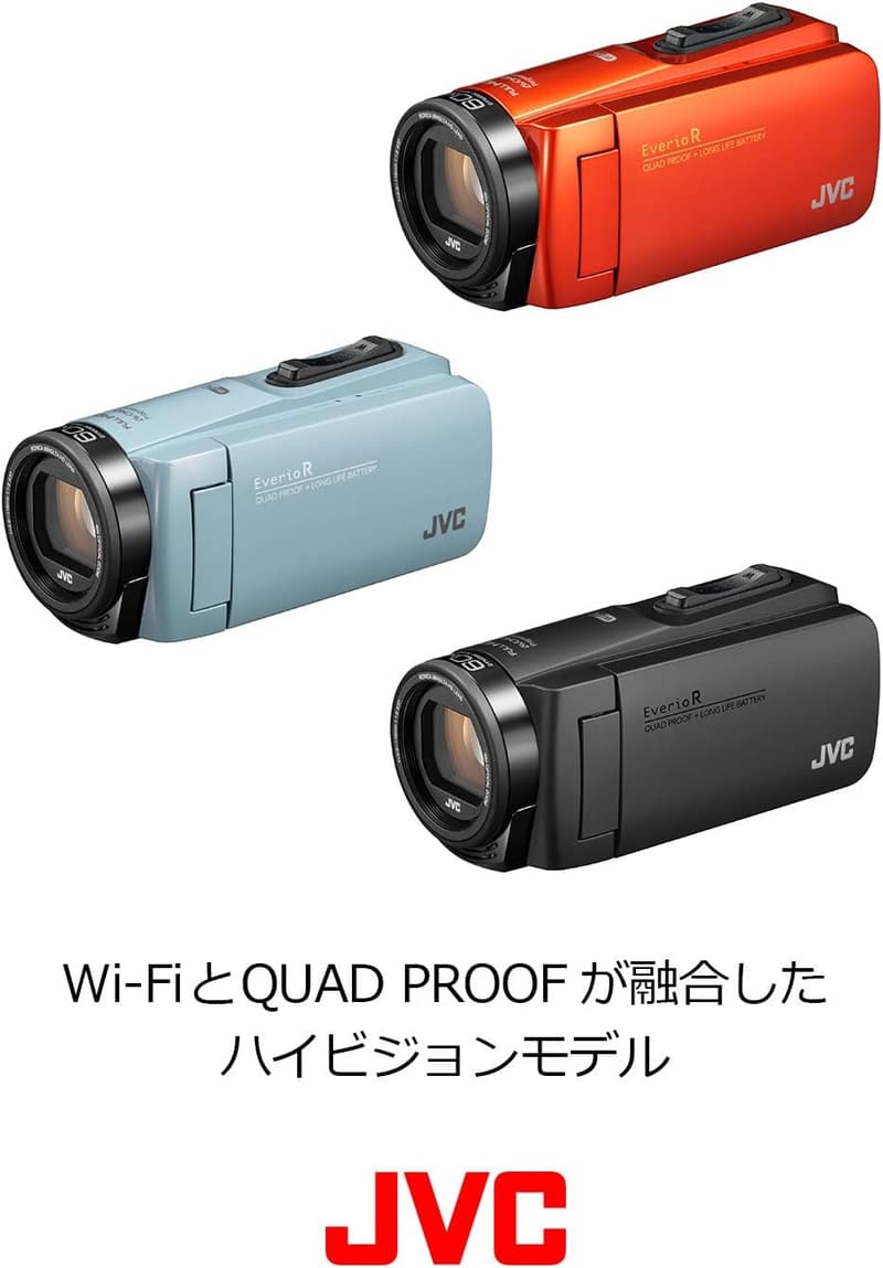防水防塵Wi-Fi対応ビデオカメラ 64GB内蔵メモリー GZ-RX680-D ブラッドオレンジ