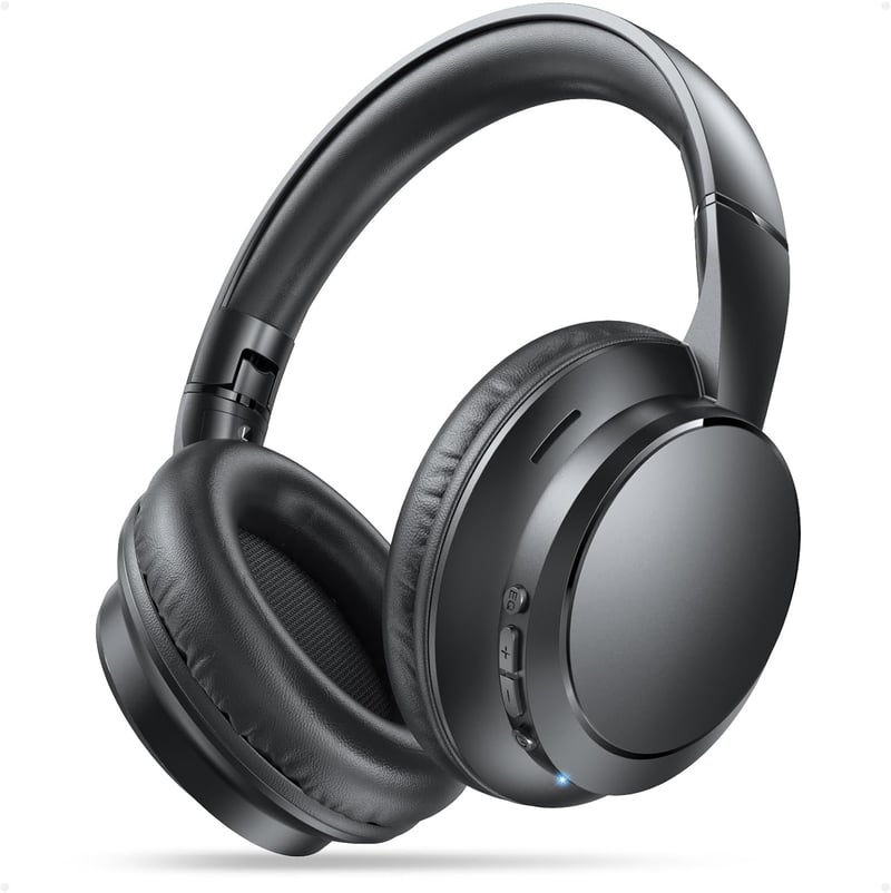 Bluetooth5.4 ワイヤレスヘッドホン 最大35時間再生・軽量・折り畳み式・マイク付き ブラック