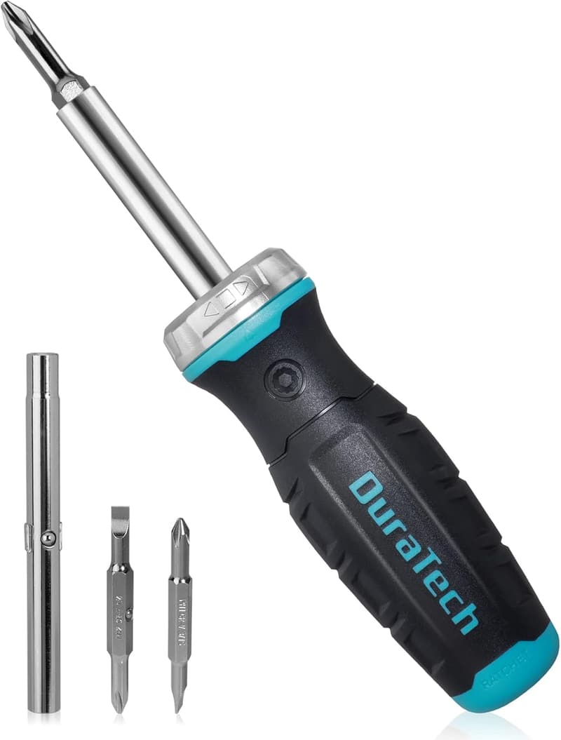 DURATECH 6in1 差替ドライバーセット 両頭ビット2本付 ソケット機能付き 車載・修理工具