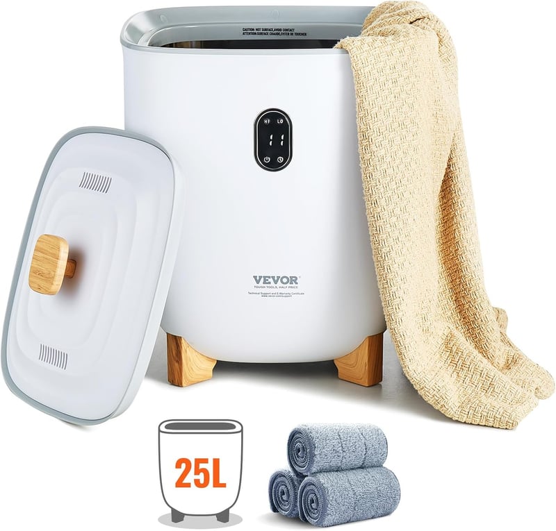 バスルーム用 25L タオルウォーマー 自動シャットオフ付き 2加熱モード